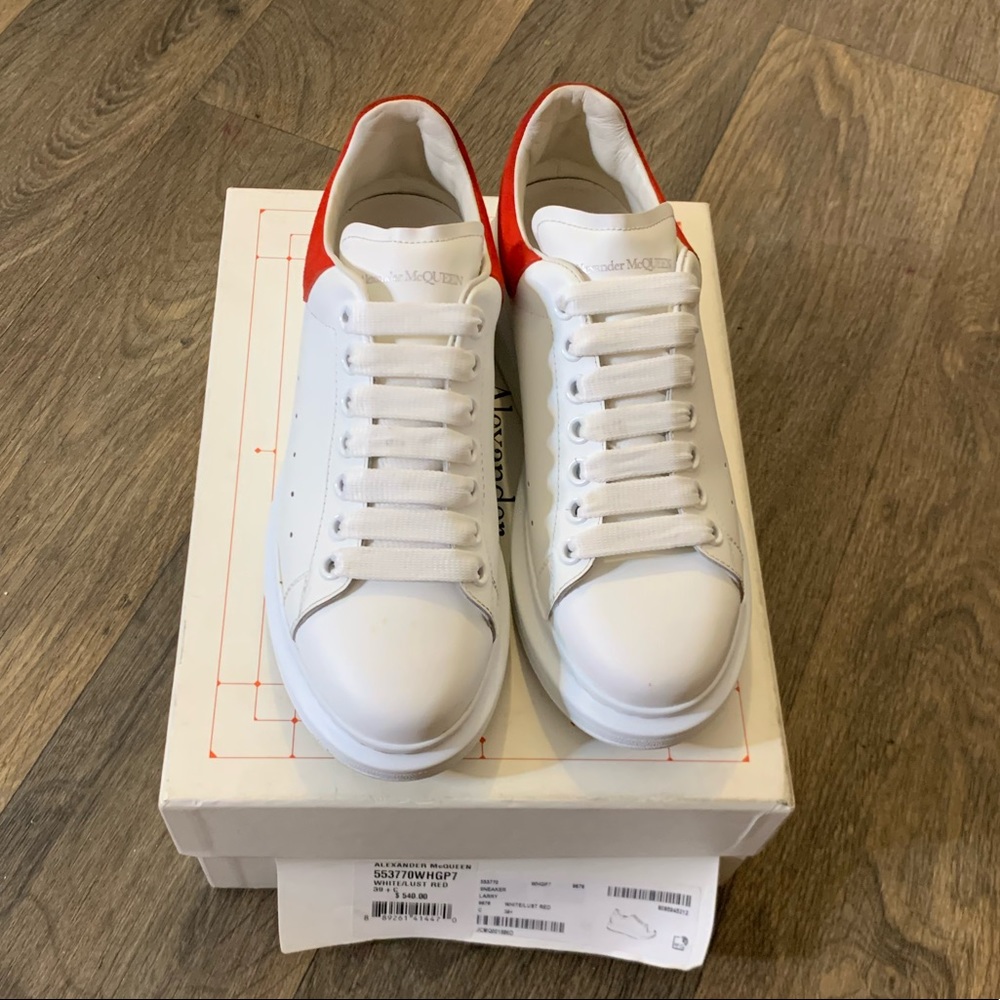 Alexander McQueen Oversized Sneaker in White/Lust Red Womens 9.5 39.5IT